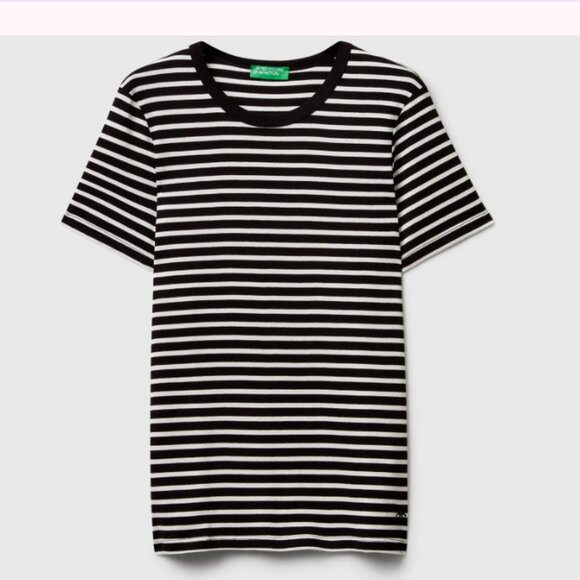 United colors of Benetton, Crew neck black and white striped t-shirt- xs - Picture 5 of 5